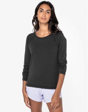 T-shirt manches longues femme épais en coton interlock, 220 g/m²