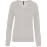 Pullover mérinos col V femme