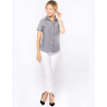 CHEMISE OXFORD MANCHES COURTES FEMME