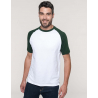 BASE BALL  T-SHIRT BICOLORE MANCHES COURTES