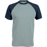 BASE BALL  T-SHIRT BICOLORE MANCHES COURTES