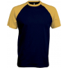 BASE BALL  T-SHIRT BICOLORE MANCHES COURTES