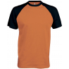 BASE BALL  T-SHIRT BICOLORE MANCHES COURTES