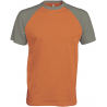 BASE BALL  T-SHIRT BICOLORE MANCHES COURTES