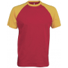 BASE BALL  T-SHIRT BICOLORE MANCHES COURTES