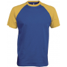 BASE BALL  T-SHIRT BICOLORE MANCHES COURTES