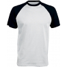 BASE BALL  T-SHIRT BICOLORE MANCHES COURTES