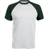 BASE BALL  T-SHIRT BICOLORE MANCHES COURTES