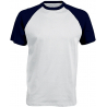 BASE BALL  T-SHIRT BICOLORE MANCHES COURTES