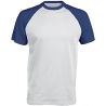 BASE BALL  T-SHIRT BICOLORE MANCHES COURTES