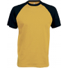 BASE BALL  T-SHIRT BICOLORE MANCHES COURTES