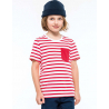 T-shirt rayé marin avec poche manches courtes enfant