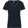 T-shirt maille piquée col V femme