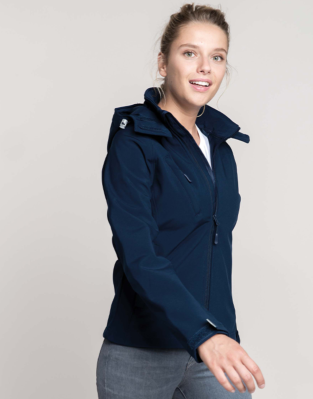 Veste softshell à capuche amovible femme - Softshells 3 couches - Softshells