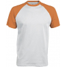 BASE BALL  T-SHIRT BICOLORE MANCHES COURTES